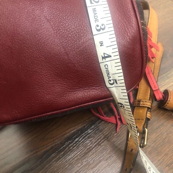 Burberry Belgrove Red Fringe Suede Leather Nova Check Bucket Bag Crossbody - Picture 11 of 13